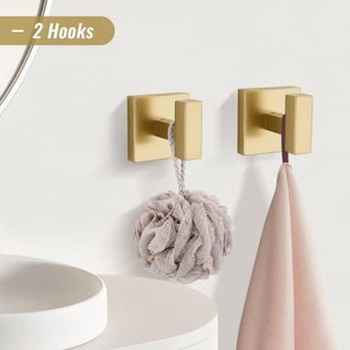 YACVCL Towel Bar Set, 5-Piece Brushed Gold Bathroom Hardware Set, Gold Bathroom Accessories Set, SUS304 Stainless Steel 23.6 Inch Towel Holder Towel Racks Set Wall Mounted - Image 4