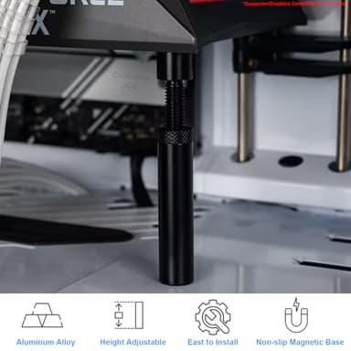 California JOS GPU Support Bracket Graphics Card Brace Anti-Sag Holder Height Adjustable Video Card Stand Black Large - Image 9