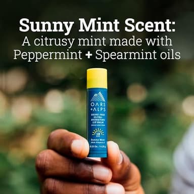 Oars + Alps Lip Suncreen, SPF 18 Lip Balm, Shine Free Sunscreen for Lips, Infused with Vitamin E, Peppermint & Spearmint, Water & Sweat Resistant, Moisturizing, Hydrating, Sunny Mint Scent, 3pk - Image 4