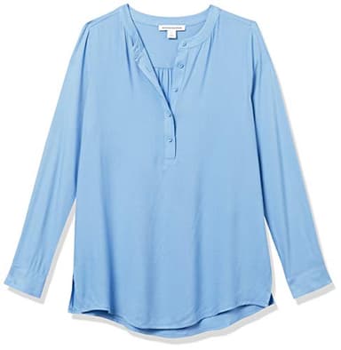 Amazon Essentials Women's Long-Sleeve Woven Blouse, French Blue, Medium - Image 6