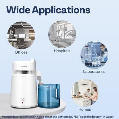 VIVOHOME Water Distiller Countertop 1.6 Gallon/6L 900W Distilled Water Machine with Smart Switch Purifier Filter for Home Office, White - Image 6