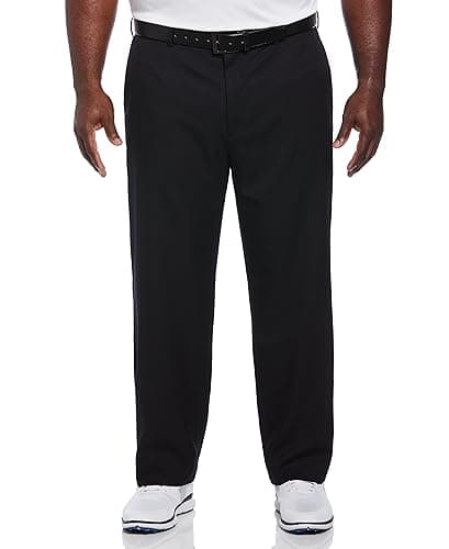 PGA TOUR Men's Flat Front Golf Pant with Expandable Waistband, Caviar, 34W x 30L - Image 1
