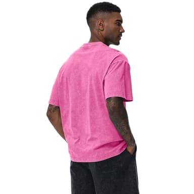 2 Pack Men's Oversized Cotton T-Shirts Loose Fit Vintage Tee Short Sleeve Casual Tshirts Solid Tops(BGPK,XL) - Image 5