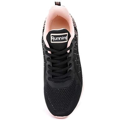 GANNOU Women's Athletic Running Shoes Fashion Sport Gym Jogging Tennis Fitness Sneaker Peachblack 8 B(M) US - Image 4