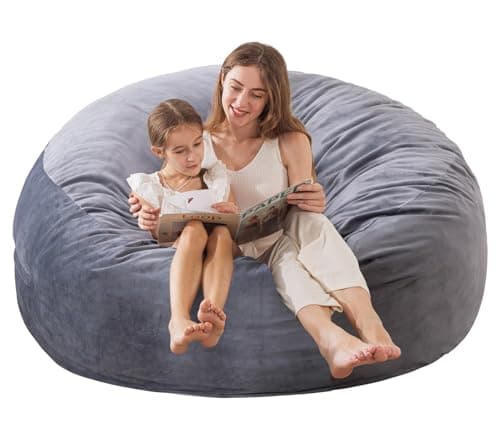 Large Bean Bag Chair for Adults/Kids with Filling, 3 ft Memory Foam Bean Bag Chairs with Filler Included, Ultra Soft Dutch Velvet Fabric, Bean Bag for Living Room - 3 Foot,Dark Gray - Image 1