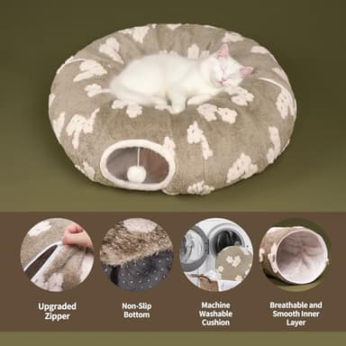 Pesen Christmas Cat Tunnel Bed with Soft Cushion, Cat Toys for Indoor Cats Enhance Bonding Between Pets and Owners, Encourage Exploration, and Satisfy Natural Instincts for Kittens, Dogs, and Rabbits - Image 7