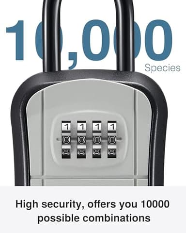 Puroma Key Lock Box, Portable Combination Lockbox Wall-Mounted Key Storage Box for House Keys, Resettable Code Safe Security Lock Box for Home, Office, Apartment Spare Key Storage (4 Pack, Gray) - Image 4