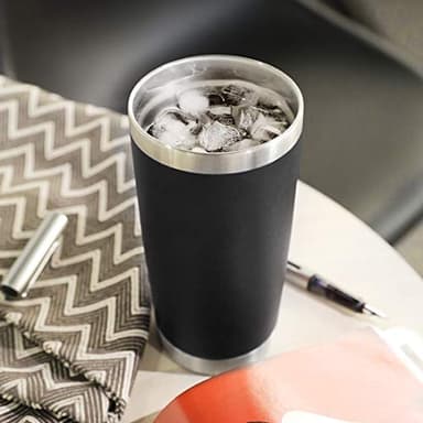 DOMICARE 20oz Stainless Steel Tumbler Bulk with Lid, Double Wall Vacuum Insulated Travel Mug, Powder Coated Coffee Cup, Powder Black, 12 Pack - Image 6