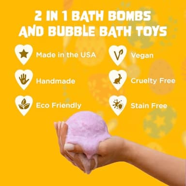 Easter Bath Bombs for Kids with Surprise Toys Inside (6 Pack) - Easter Basket Stuffers for Boys and Girls - Large Spring Bubble Bomb, Made in USA, Incredible Fragrances & Colors by Two Sisters - Image 4