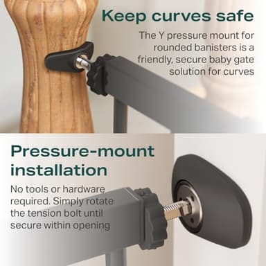 Cumbor 2 Pack 29.7-51.5" Baby Gate Extra Wide, Easy Walk Thru Dog Gate for The House, Auto Close Safety Pet Gates for Stairs, Doorways, Child Gate with Door,Black, Mom's Choice Awards Winner - Image 6