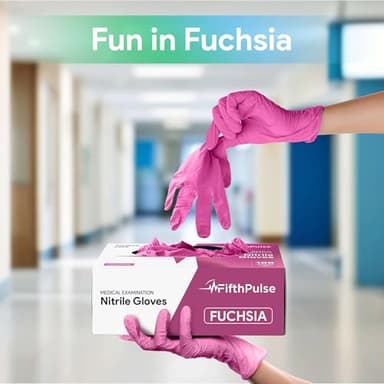 FifthPulse Fuchsia Hot Pink Nitrile Disposable Gloves - Case of 1000 3 Mil Nitrile Gloves X Large - Powder and Latex Free - Surgical Medical Exam, Food Safe Cooking - Image 5