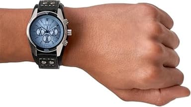Fossil Men's Coachman Quartz Stainless Steel and Leather Chronograph Watch, Color: Silver, Black (Model: CH2564) - Image 4