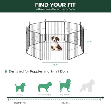 FXW MiniPaws Unleashed Dog Playpen for Yard & RV Camping, Expandable 24-inch 16 Panels for Puppies and Small Dogs, Portable for Indoor and Outdoor Use - Image 6