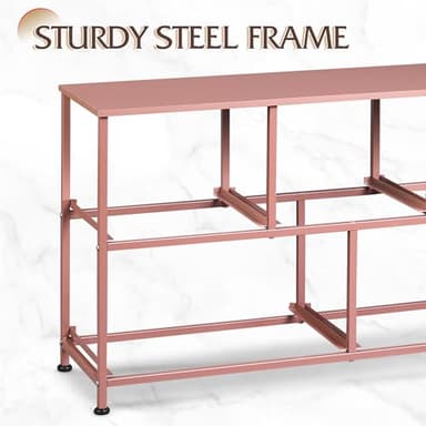 WLIVE Dresser for Bedroom with 5 Drawers, Wide Chest of Drawers, Fabric Dresser, Storage Organization Unit with Fabric Bins for Closet, Living Room, Hallway, Pink and Rose Gold - Image 7