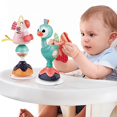iPlay, iLearn Baby Rattles Set, Infant High Chair Toys W/Suction Cup, Grab N Spin, Interactive Development Baby Tray Toy, Newborn Gifts for 6, 9, 12, 18, 24 Months, 1 2 Year Olds, Boys Girls Kids - Image 1