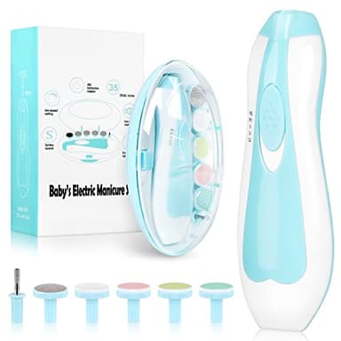 Baby Nail Trimmer Electric,Baby Nail Clippers, 6 in 1 Baby Nail File,Nail File Baby Grooming Kit Manicure Set for Toddler or Adults (Blue) - Image 9