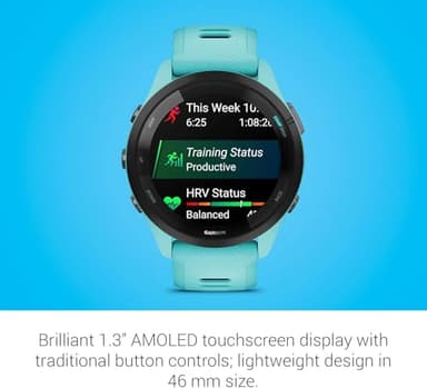 Garmin Forerunner 265 Running Smartwatch, Colorful AMOLED Display, Training Metrics and Recovery Insights, Aqua and Black (Renewed) - Image 3