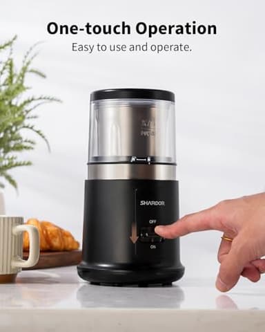 SHARDOR One Touch Coffee Grinder Electric, Spice, Herb, For Coffee Bean Spices and Seeds with 1 Removable Stainless Steel Bowl, Dry Grinder, Black - Image 7