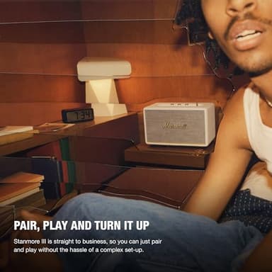 Marshall Stanmore III Bluetooth Home Speaker - Loud Stereo Sound with Bass and Treble Controls | Plug-in Powered | Record Player Compatible | RCA and 3.5 mm Aux Inputs - Cream - Image 4