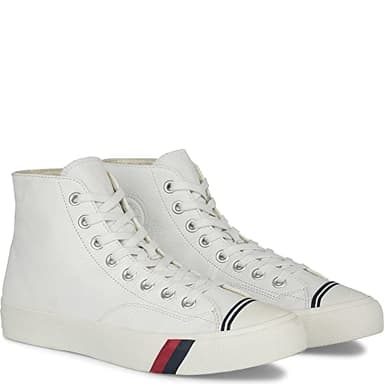 PRO-Keds Men's Royal Hi Lace Up Fashion Sneaker, White Leather, 8.5 - Image 2
