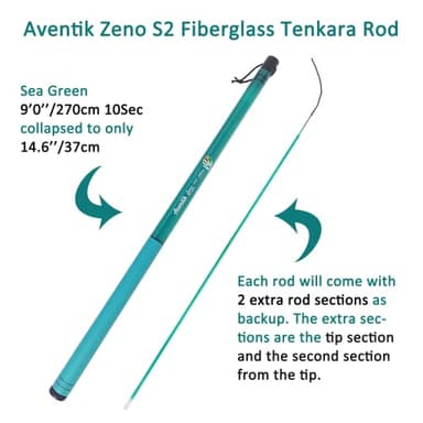 Aventik Zeno S2-Glass Tenkara Rod(9'0'' 10Sec, Sea Green) - Image 3