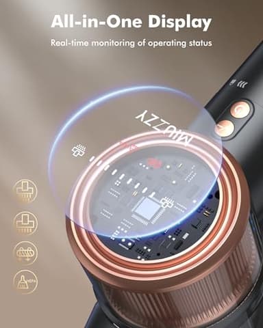 MIUZZY 48kPA Cordless Vacuum Cleaner, 190AW Powerful Suction, Max 60min Runtime, 4000mAh Large Battery, Anti Hair Wrap Stick Vacuum, Vacuum Cleaners for Home, Pet Hair, Hard Floors and Carpets, Cars - Image 9