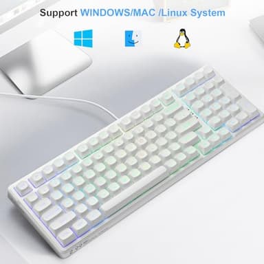HUO JI E-Yooso Creamy Mechanical Keyboard Wired, Hot Swappable, Pre-lubed Linear Switches, Gasket Structure with Sound Dampening Foam, RGB Backlit, 99 Keys Custom Gaming Keyboard for PC/Mac,White - Image 7