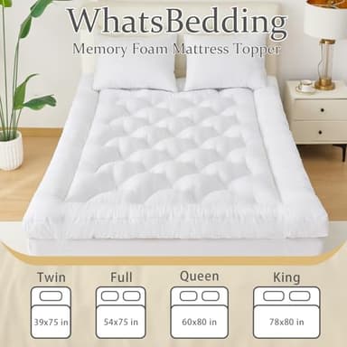 WhatsBedding 5 Inch Memory Foam Mattress Topper Twin Size, Supportive Fluffy Shredded Memory Foam Filled Pillow Top, Extra Soft Bed Topper for Back Pain Relief, 39x75x5 Inch - Image 2