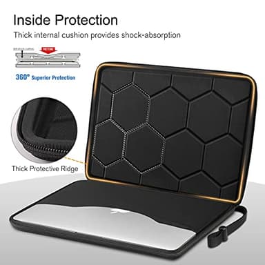 FINPAC Hard Laptop Sleeve Case for 15.3 inch MacBook Air M4 M3 M2 2025 2024, 16.2 inch MacBook Pro M4/M3/M2/M1 Pro/Max A2991 A2780 A2485 A2141, Waterproof Case for Surface Laptop/Book, Black - Image 4