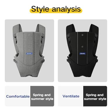 Baby Carrier, Baby Carrier Newborn to Toddler, Ergonomic Newborn Carrier, Easily Adjustable Toddler Carrier, Lightweight Infant Carrier (Mesh,Grey) - Image 6