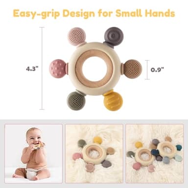 Baby Teething Toys for 0-6 6-12 Months, BPA Free Teether Sensory Toys for Babies 0 3 6 9 12 18 Months, Newborn Infant Toys Gifts for 1 One Year Old Baby Boys Girls - Image 7