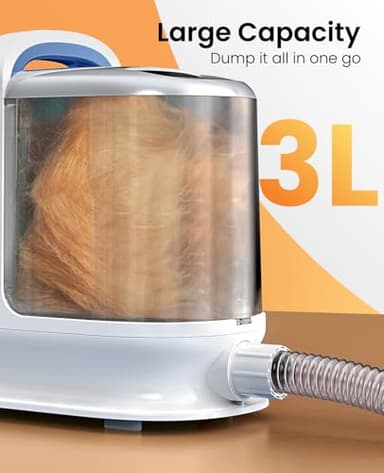 oneisall Dog Grooming Vacuum, 13000Pa Powerful 3L Dust Cup Pet Grooming Vacuum with Dog Clippers & Shedding Brush 7 Dog Grooming Kit, 3L Dust Cup, Super Quiet, 3 Suction Levels, BM3 - Image 7
