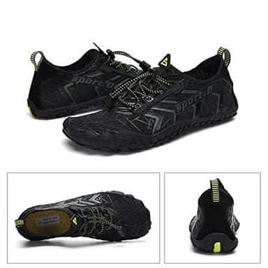UBFEN Water Shoes Aqua Swim Shoes Mens Womens Beach Sports Quick Dry Barefoot for Boating Fishing Diving Surfing Black Color Size US 11 Women 9.5 Men - Image 5
