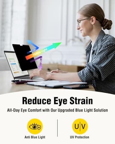 F FORITO Magnetic Privacy Screen Protector Compatible with MacBook Air 13.6 inch (2022-2025, M2, M3, M4), 360° Anti Peeping Removable Anti Blue Light Anti Glare Laptop Privacy Screen Shield - Image 5