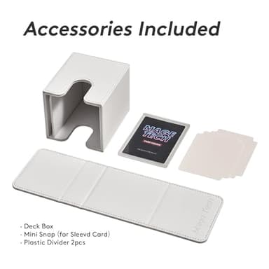 Mage Tech Commander Deck Box Lite - Card Display with Mini Snap Card Holder & Removable Cover, Fits 100+ Single-Sleeved Cards, Ideal for MTG, PTCG, OPCG, SWU & More (White) - Image 6