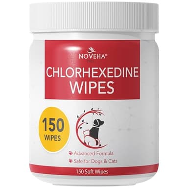 NOVEHA Pet Wipes - Formulated Pet Wipes - for Facial and Finger Folds, Underarms - 3" x 2" Size (150 Counts) - Image 1