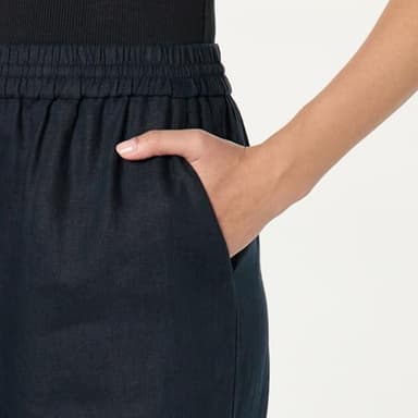 The Drop Women’s Bonni Pull On Linen Pant, Black, XS - Image 3