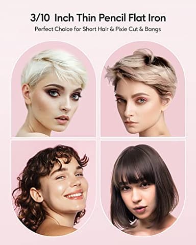 Wavytalk 3/10" Small Flat Iron, Pencil Flat Iron for Short Hair, Pixie Cut and Bangs, Curling Iron for Short Hair, Mini Hair Straightener for Edges with Anti-Pinch Design, Tiny Hair Straightener - Image 6