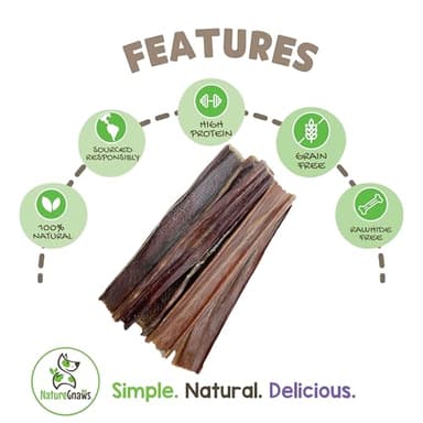 Nature Gnaws Beef Gullet Chews for Large Dogs 9-10" (20 Count) - Natural Beef Jerky Stick Dog Chew Treats - Rawhide Free - Image 2