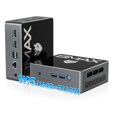 Bmax Mini PC B4 16GB RAM 512GB SSD, Intel Alder Lake N95 (Beat N100, up to 3.4 GHz) Win 11 Pro, Office Work Small Desktop Computer Support 4K UHD/Ubuntu/HDMI 2.0x2/Gigabit Ethernet/LAN/Dual-Band WiFi - Image 1