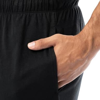 Fruit of the Loom Men's Jersey Knit Pajama Sleep Set, Black, Medium - Image 4