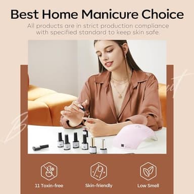 modelones Nude Gel Nail Polish Set -6 Colors Neutral Milky White Pink Brown Gel Polish Kit Skin Tones Soak Off Nail Kit Manicure DIY at Home Nail Art Salon Gift - Image 7