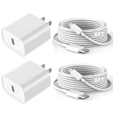 Fast iPhone Charger, iPhone Charger Fast Charging 2Pack Quick Chargers 6ft Long USB C to Lightning Cable Quick Charging Cord USB Charge Block Adapter for iPhone 14 Plus/14 ProMax/13 Mini 12/11/XS/iPad - Image 1