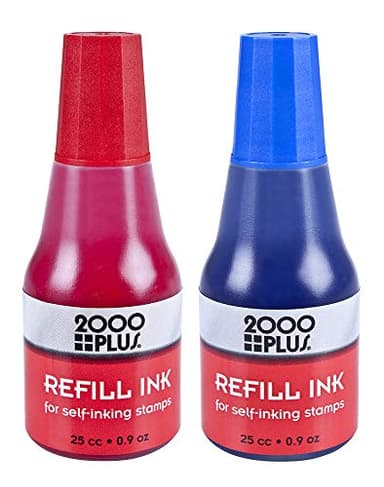 2000 Plus Stamp Kit, Self-Inking and Pre-Inking, 10 Office Themed Messages, for Business and Office Use, Red and Blue Ink (030459) - Image 3