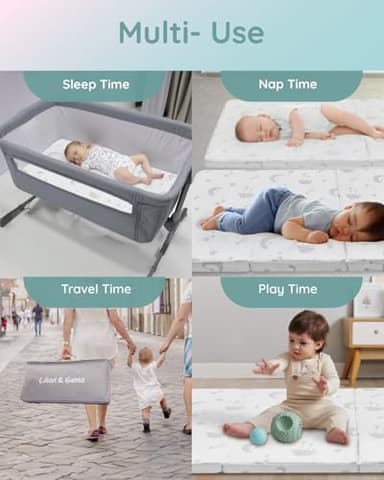 Lilian&Gema Pack and Play Mattress 38"x26"x1.5", Pack N Play Mattresses Pad for Play Pen and Playard, Premium Foam Playpen Mattress Topper with Washable Cover & Traveling Bag for Baby Toddler - Image 7