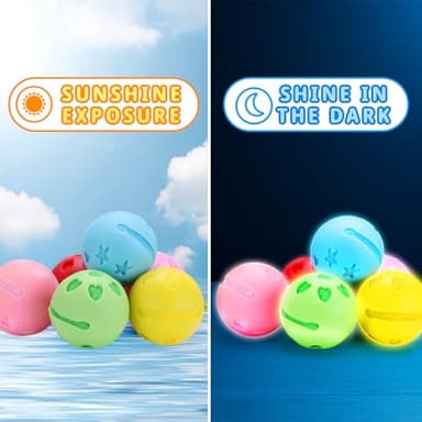 24 Pcs Reusable Water Balloons, Latex-Free Soft Silicone Water Splash Ball, Silicone Surround Ball Noctilucent Water Ball for Kids Adults Water Games Outside Summer Fun Party Water Pool Supplies - Image 2