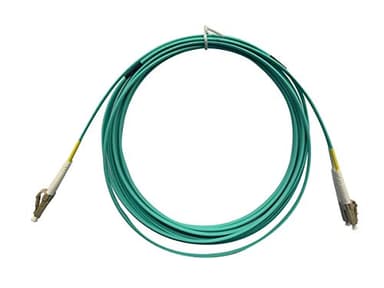 Monoprice OM4 Fiber Optic Cable - 10 Meters - Aqua, LC/LC, UL, 50/125, Multi Mode, 10GB, OFNR, Corning, for High-Throughput Enterprise Networks