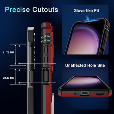 DEERLAMN Case for Samsung Galaxy A16 5G with Slide Camera Cover+Screen Protector (1 Pack), Rotated Ring Kickstand Military Grade Shockproof Protective Cover-Red - Image 6