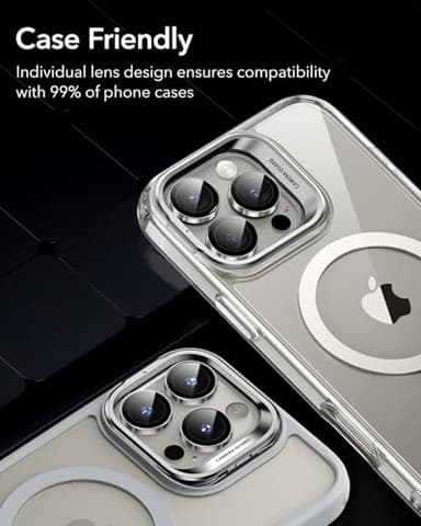 ESR for iPhone 17 Pro Max/17 Pro/16 Pro Max/16 Pro/15 Pro Max/15 Pro/14 Pro Max/14 Pro Camera Lens Protector, Ultra-tough HD Individual Lens Protectors, Ultra-thin Tempered Glass, 1 Pack, Titanium - Image 8