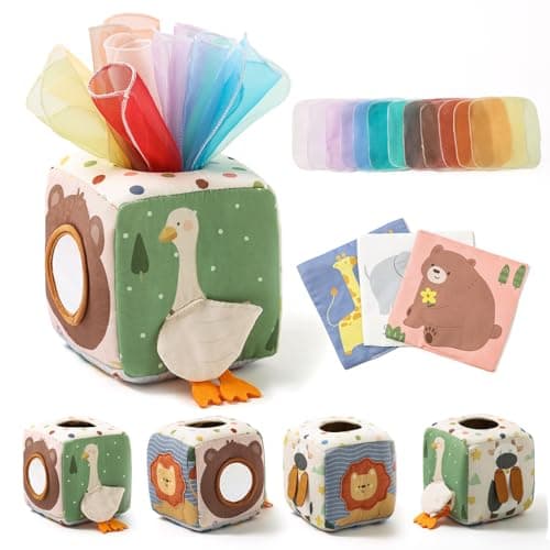 Youuys Baby Tissue Box Toy for Babies 6-12 Months - Montessori Toys Baby Tissue Box Sensory Toys for 1 Year Old - Boy Girl Gifts for Babies 6 12 18 Months Old - Image 1